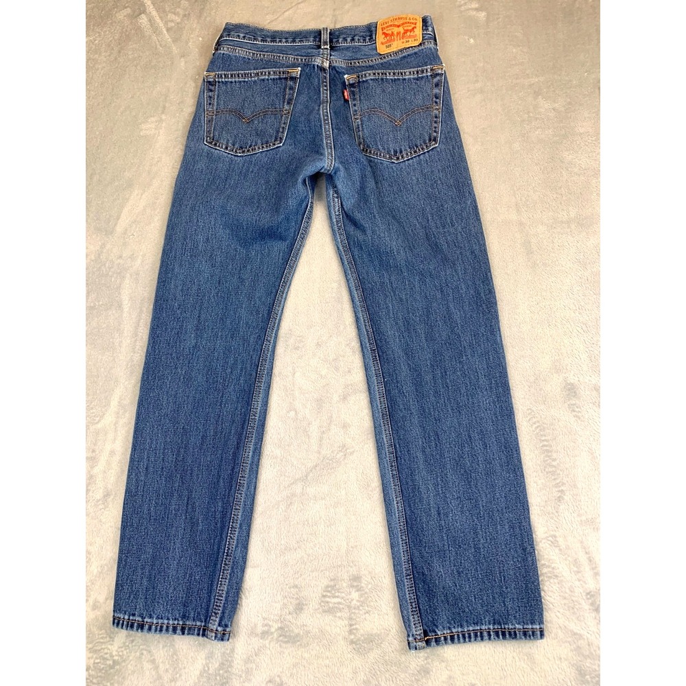 Levi's 505 Regular Fit Jeans Mens 30x30 Blue Medium Wash Straight Leg Cotton - Picture 3 of 9